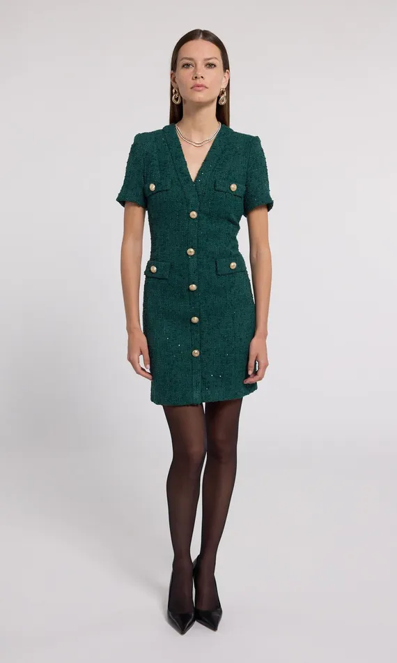 Dresses Women Generation Love Clothing Anne Tweed Dress Forest