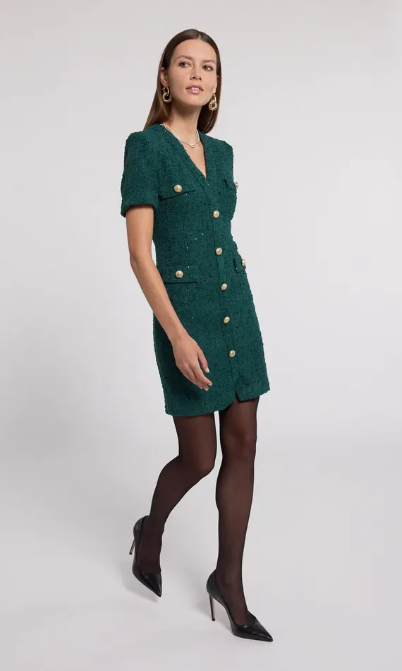 Dresses Women Generation Love Clothing Anne Tweed Dress Forest