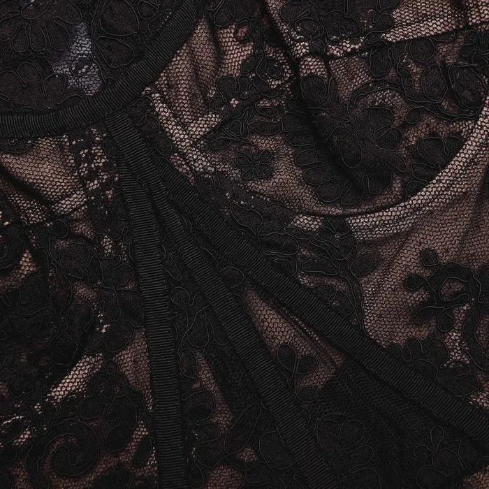 Dresses Women Self Portrait Black Lace Bustier Midi Dress