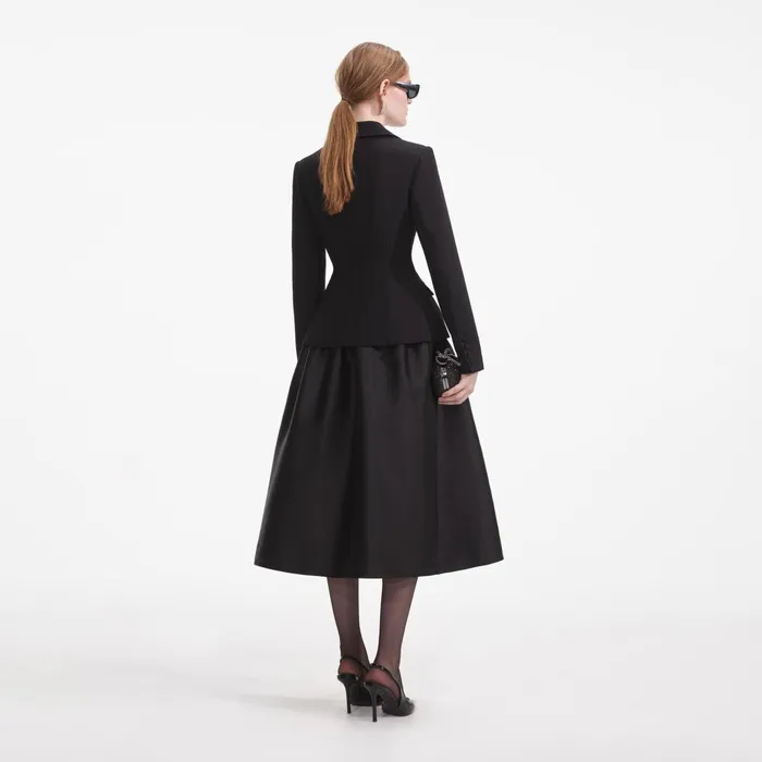 Dresses Women Self Portrait Black Tailored Midi Dress