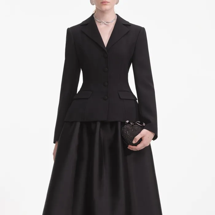 Dresses Women Self Portrait Black Tailored Midi Dress