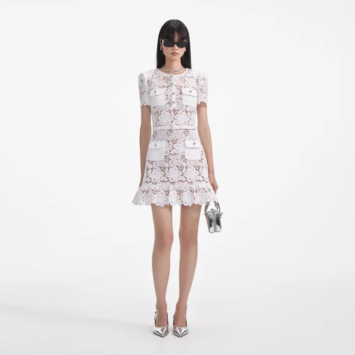 Dresses Women Self Portrait White Lace Mini Dress