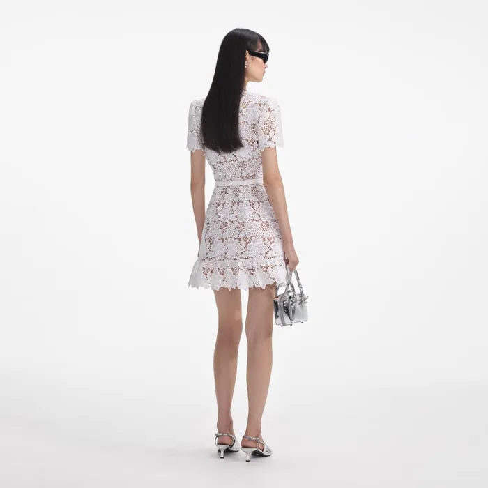 Dresses Women Self Portrait White Lace Mini Dress