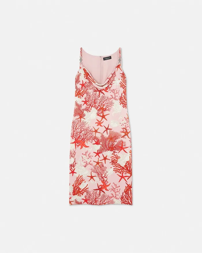 Dresses Women Versace Barocco Sea Silk Slip Mini Dress Pinkprint