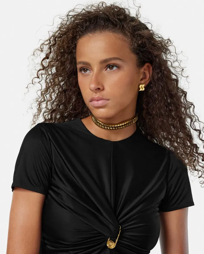 Earrings Women Versace Bind Stud Earrings Light Gold