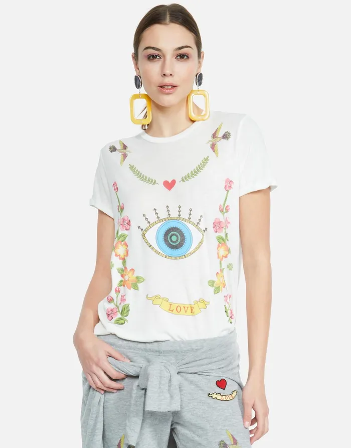 Edda Floral Eye Love Milk Women039s Lauren Moshi Short Sleeve