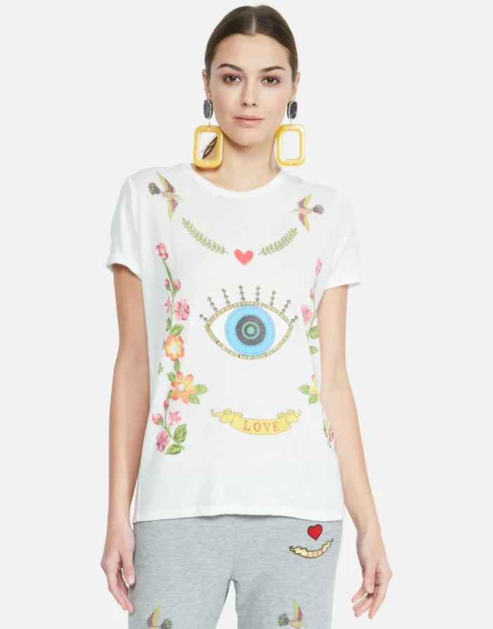 Edda Floral Eye Love Milk Women039s Lauren Moshi Short Sleeve