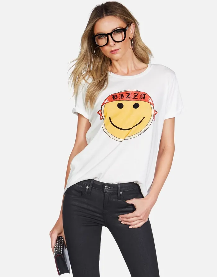 Edda Happy Pizza Milk Women039s Lauren Moshi Short Sleeve