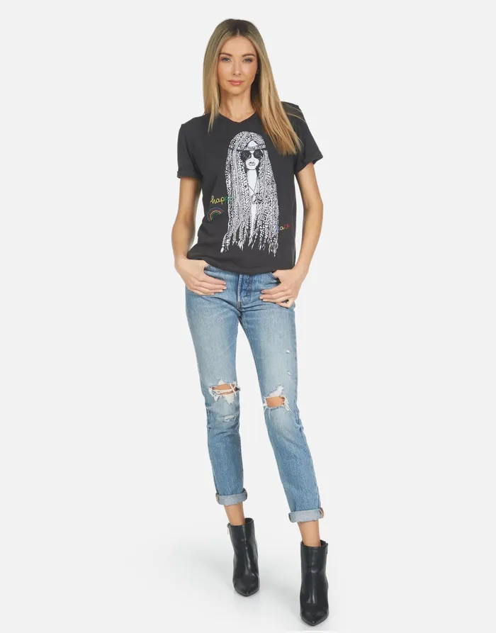 Edda Hippie Girl Onyx Women039s Lauren Moshi Short Sleeve
