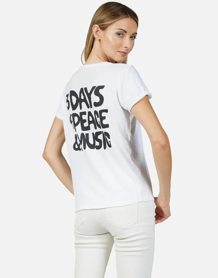 Edda Woodstock Peace White Women039s Lauren Moshi Short Sleeve