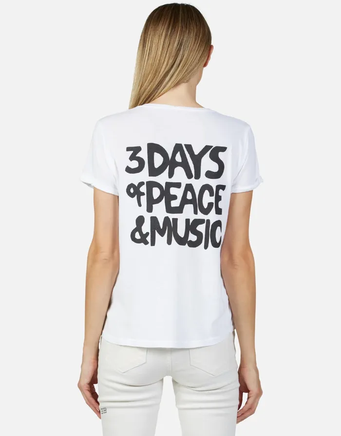Edda Woodstock Peace White Women039s Lauren Moshi Short Sleeve