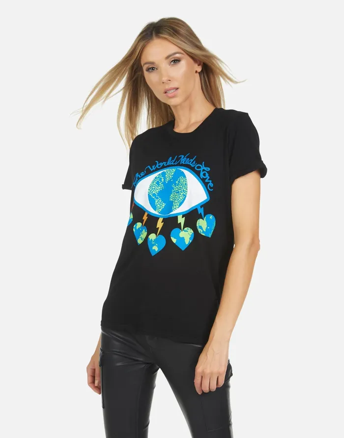 Edda Worlds Peace Lips Black Women039s Lauren Moshi Short Sleeve