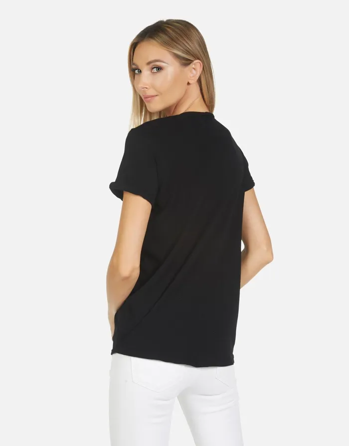 Edda Worlds Peace Lips Black Women039s Lauren Moshi Short Sleeve