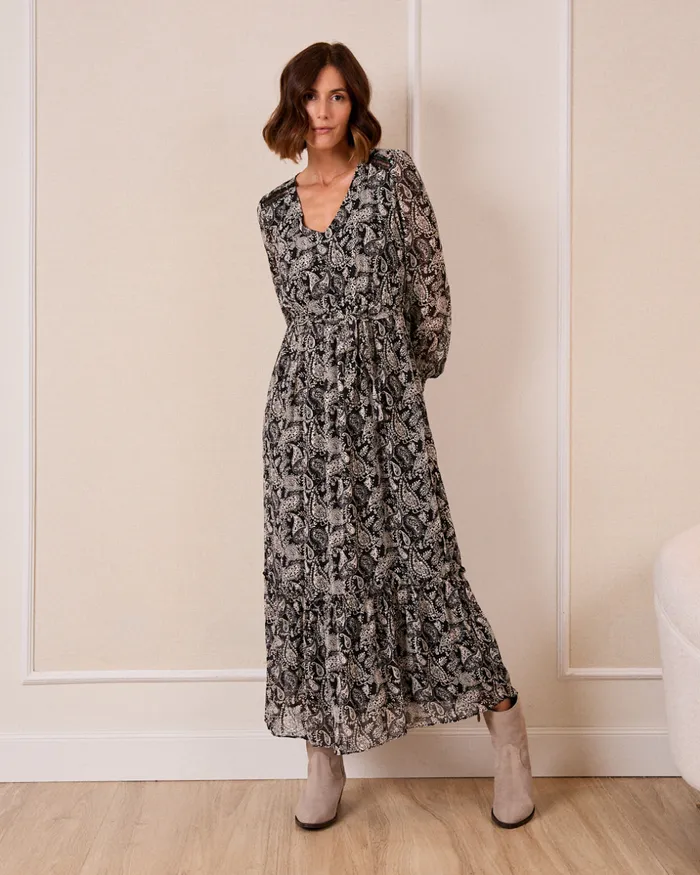 Eirene Print Dress Black Women Polin Et Moi Dresses And Jumpsuits Eirene Print Dress Black Women Polin Et Moi Dresses And Jumpsuits