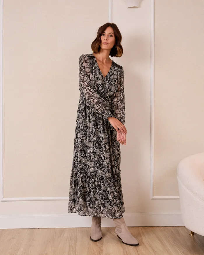 Eirene Print Dress Black Women Polin Et Moi Dresses And Jumpsuits Eirene Print Dress Black Women Polin Et Moi Dresses And Jumpsuits