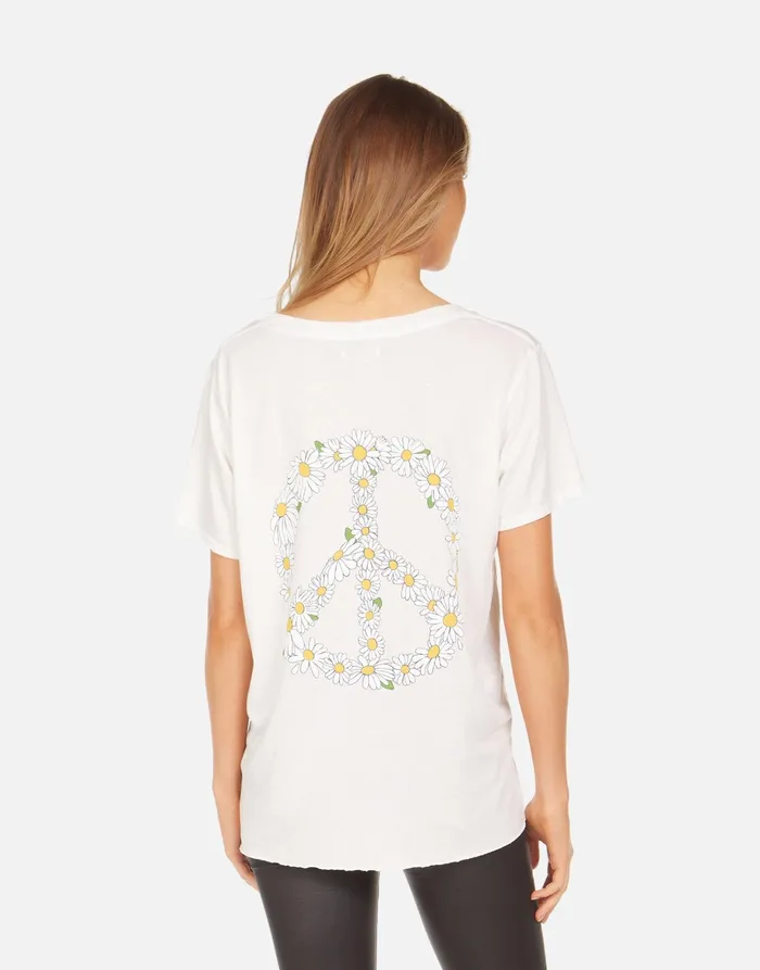 Elara Happy Daisy Peace Milk Women039s Lauren Moshi Short Sleeve