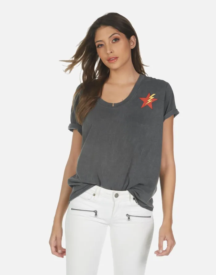 Elara Rainbow Lightning Eye Pigment Black Women039s Lauren Moshi Short Sleeve Elara Rainbow Lightning Eye Pigment Black Women039s Lauren Moshi Short Sleeve