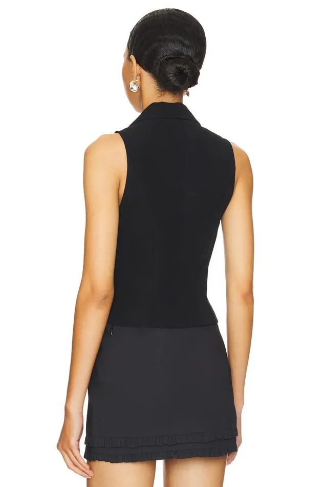 Elena Vest Top Black Women Lovers Friends Tops