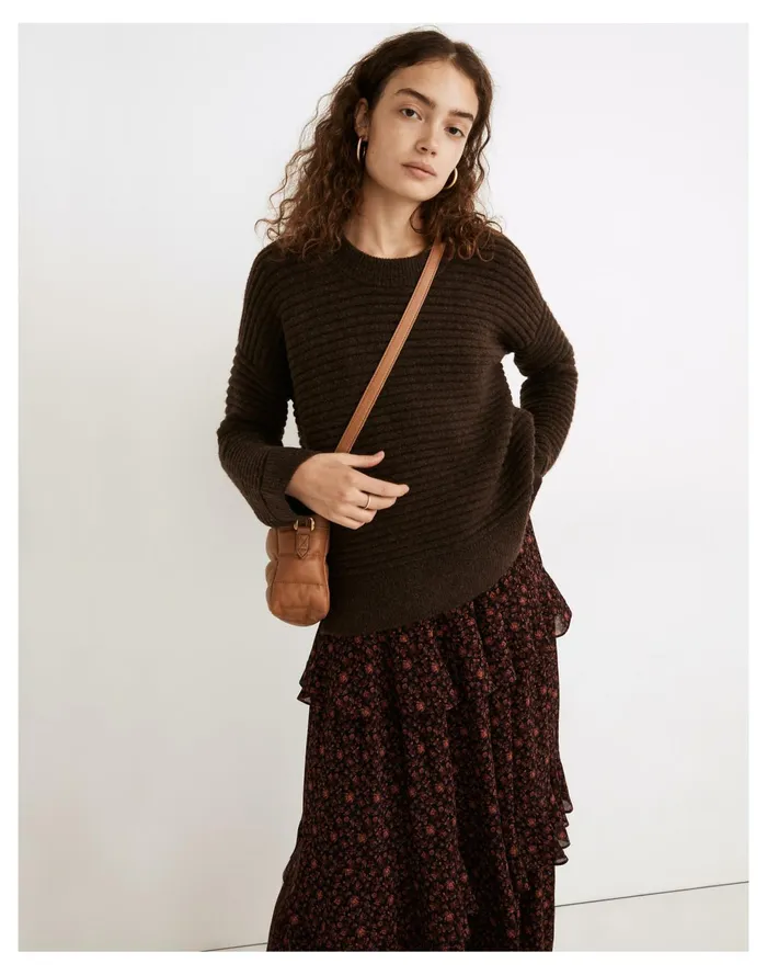 Elsmere Pullover Sweater Heather Brunette Women Madewell Sweaters