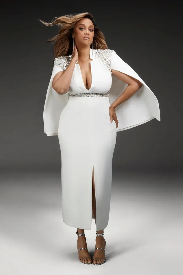 Embellished Caddy Plunge Cape Sleeve Woven Midi Dress Ivory Women Karen Millen Dresses
