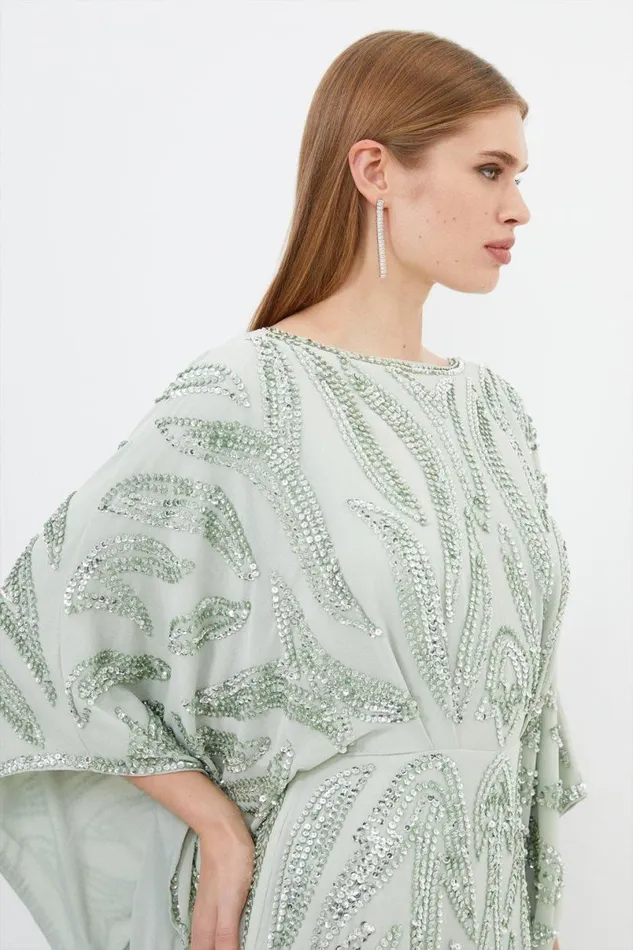 Embellished Woven Maxi Dress Sage Women Karen Millen Dresses
