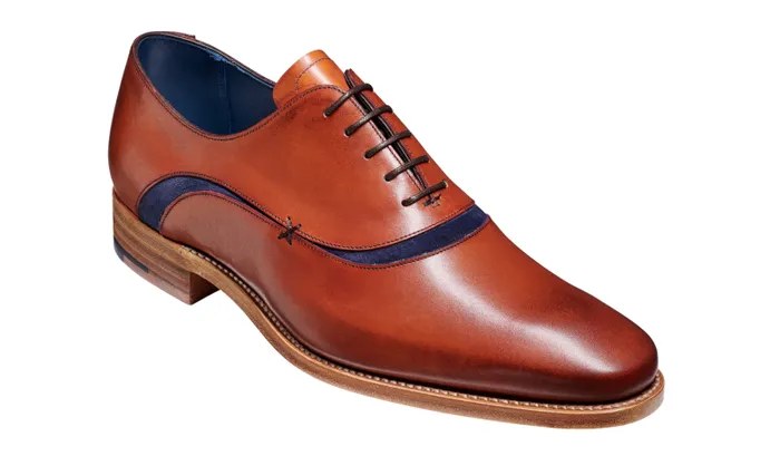 Emerson 8211 Antique Rosewood Navy Suede Mens Barker Shoes Mens Oxfords