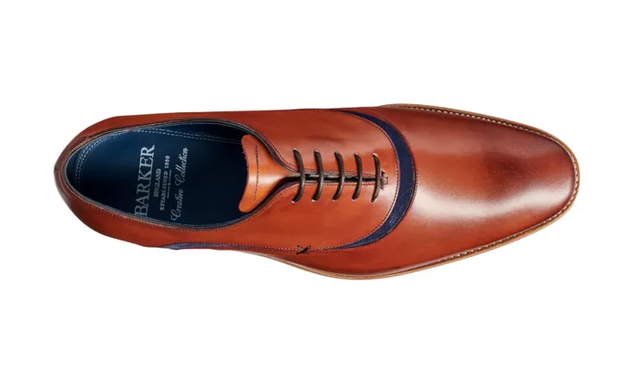 Emerson 8211 Antique Rosewood Navy Suede Mens Barker Shoes Mens Oxfords