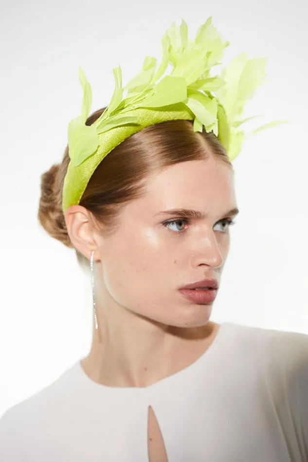 EmilyLondon Feather And Sinnamay Head Band Women Karen Millen Fascinators