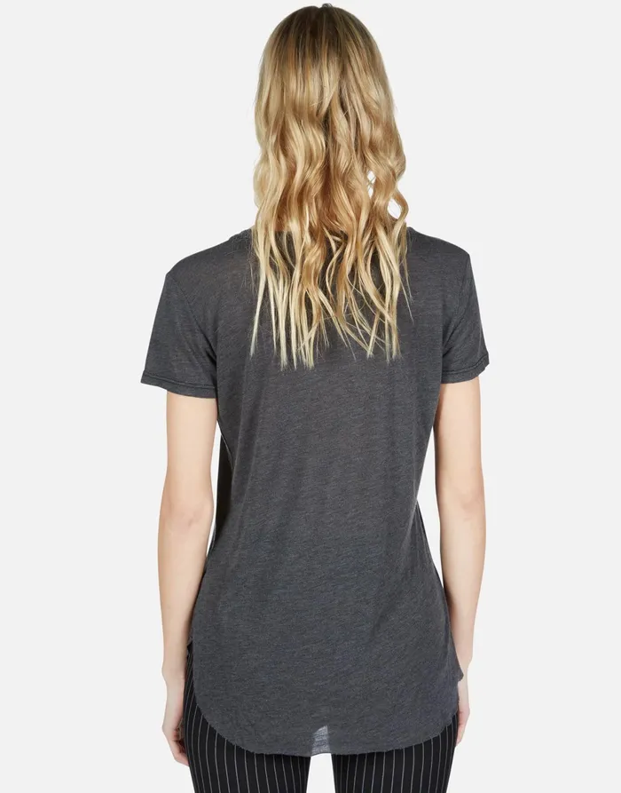 Emmalyn XO Shh Lip Dark Grey Women039s Lauren Moshi Short Sleeve