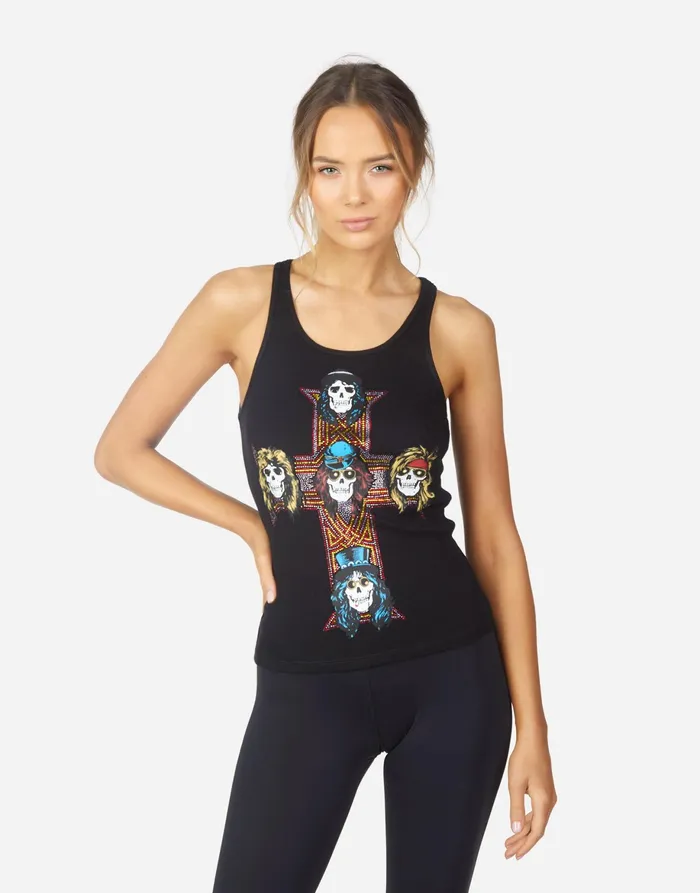 Esmerelda Guns N039 Roses Cross Black Women039s Lauren Moshi Tanks