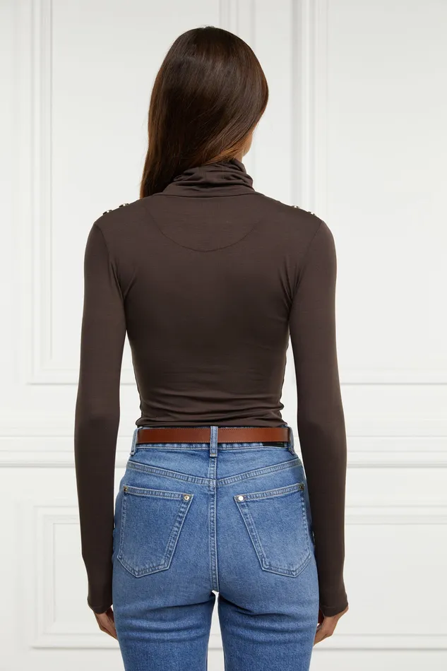 Essential Roll Neck Coffee Women Holland Cooper Tops Essential Roll Neck Coffee Women Holland Cooper Tops