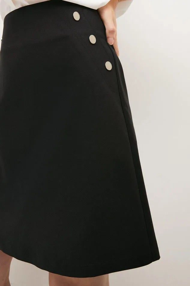 Essential Techno Woven Skirt Black Women Karen Millen Skirts