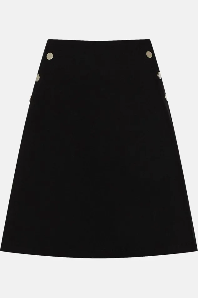 Essential Techno Woven Skirt Black Women Karen Millen Skirts