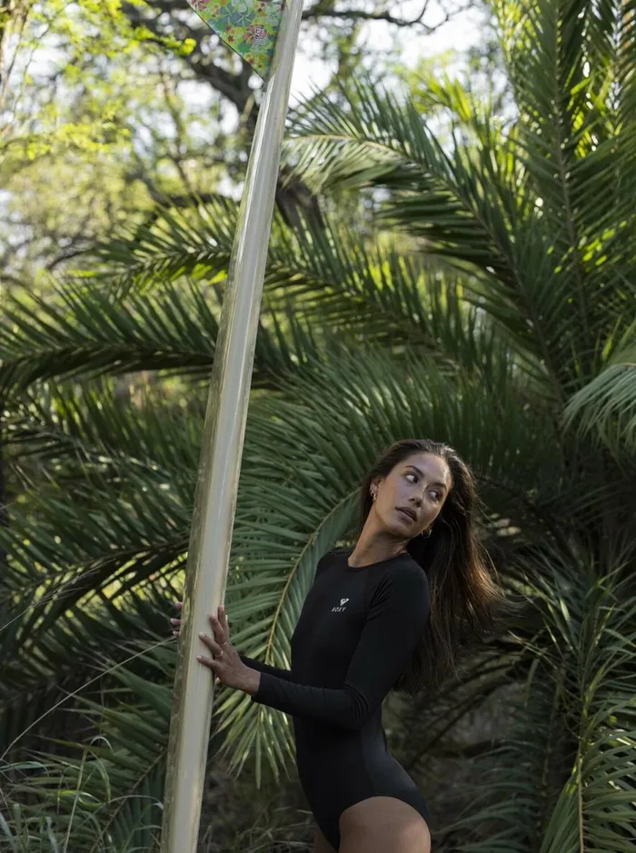 Essentials 8211 Long Sleeve OnePiece Swimsuit Anthracite Women Roxy Rash Vests and Surf Tees