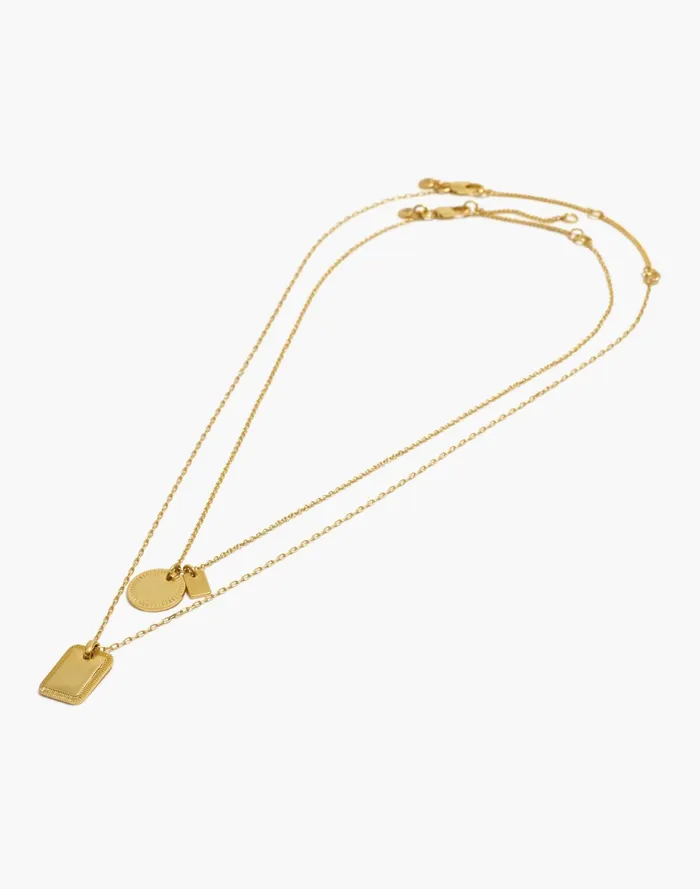 Etched Coin Necklace Set Vintage Gold Women Madewell Necklaces Etched Coin Necklace Set Vintage Gold Women Madewell Necklaces
