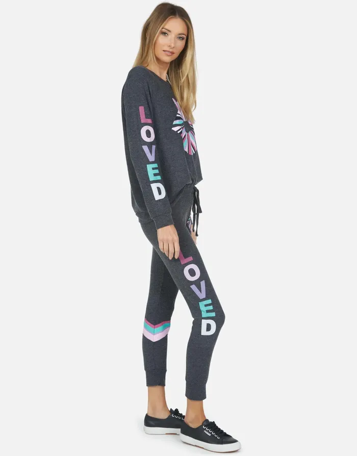 Everly Rainbow Ray Lip Heather Black Women039s Lauren Moshi Long Sleeve