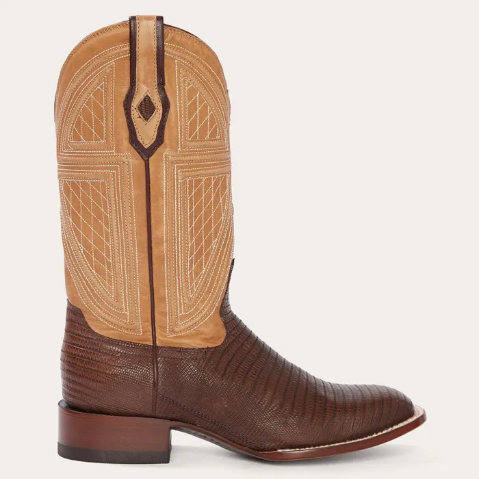 Exotics Men Stetson Beaumont Brown Teju Cowboy Boot Brown