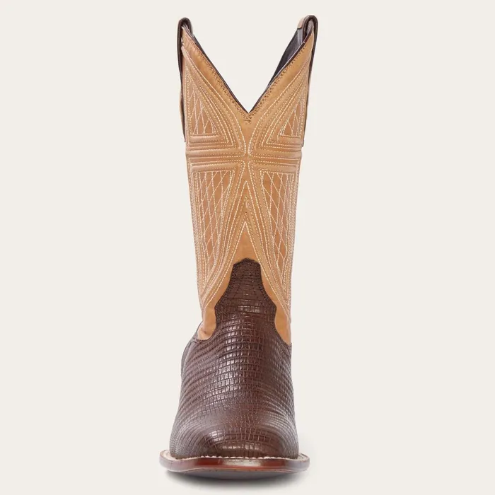 Exotics Men Stetson Beaumont Brown Teju Cowboy Boot Brown