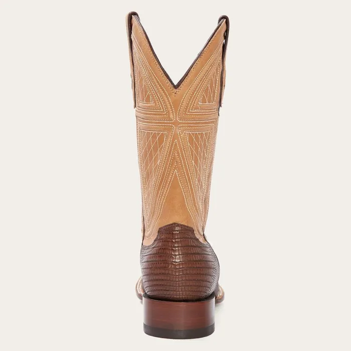 Exotics Men Stetson Beaumont Brown Teju Cowboy Boot Brown