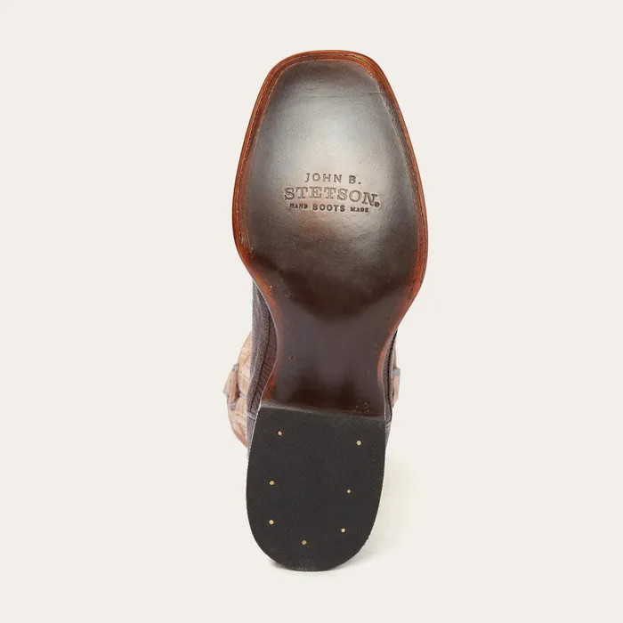Exotics Men Stetson Beaumont Brown Teju Cowboy Boot Brown
