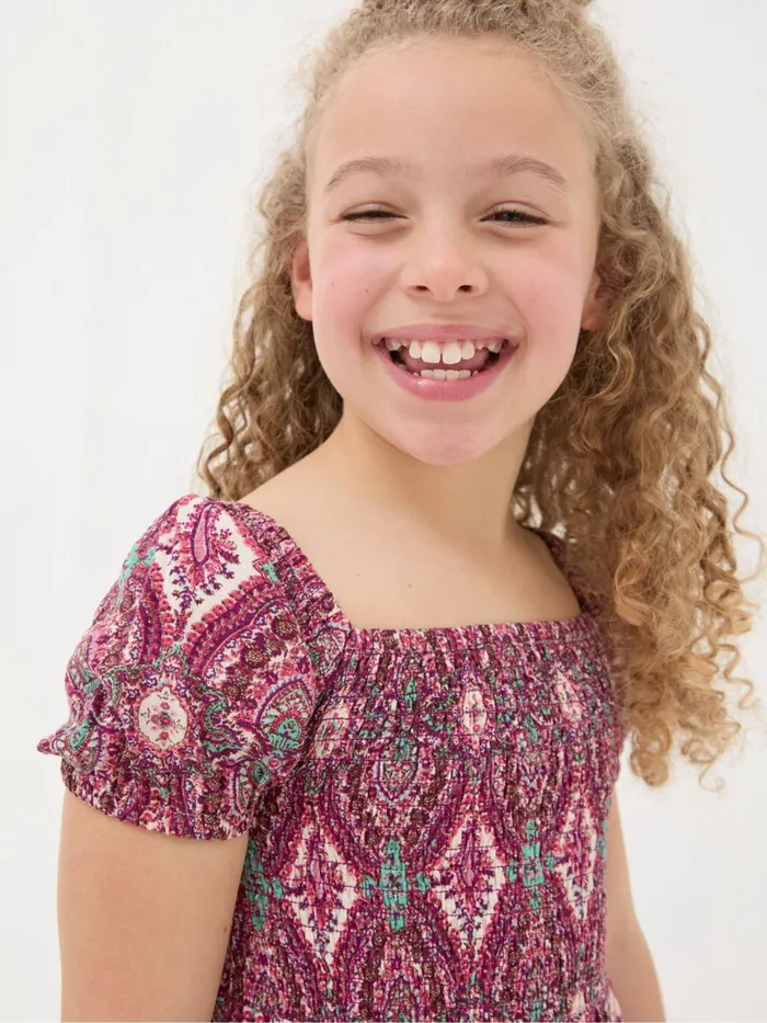 Fat Face Adele Purple Paisley Midi Dress Kids Dresses