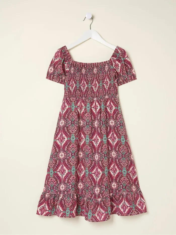 Fat Face Adele Purple Paisley Midi Dress Kids Dresses