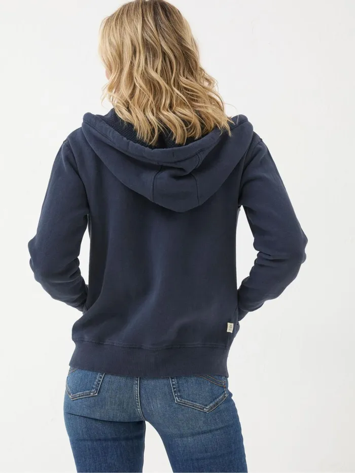 Fat Face Amy Blue Navy Zip Through Hoodie Women Sweatshirts and Hoodies