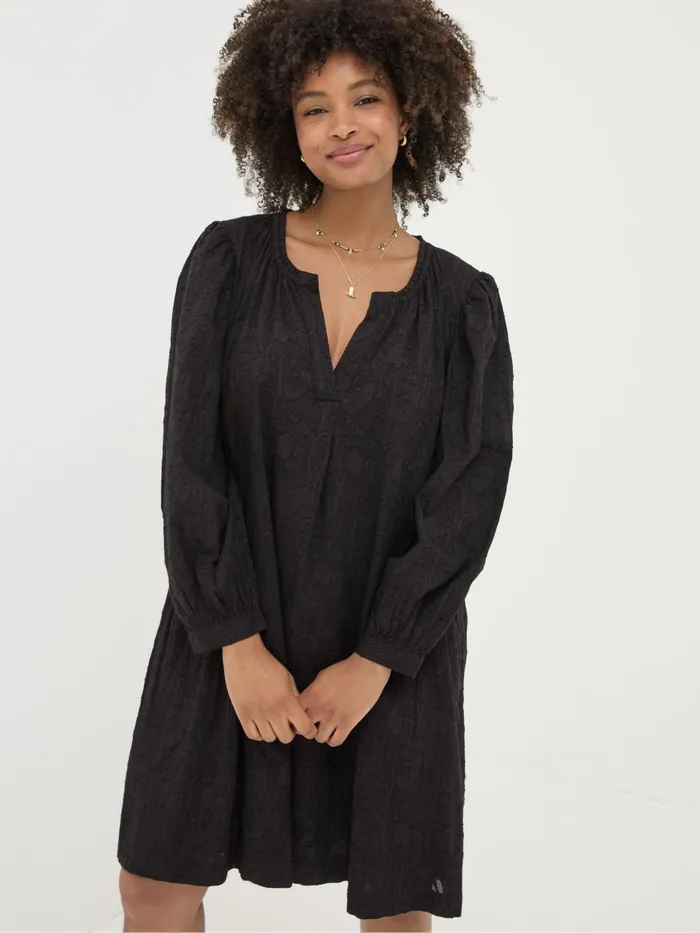 Fat Face Anona Black Swing Dress Women Dresses