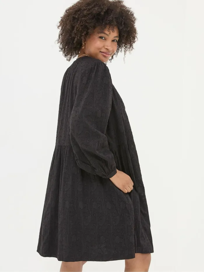 Fat Face Anona Black Swing Dress Women Dresses