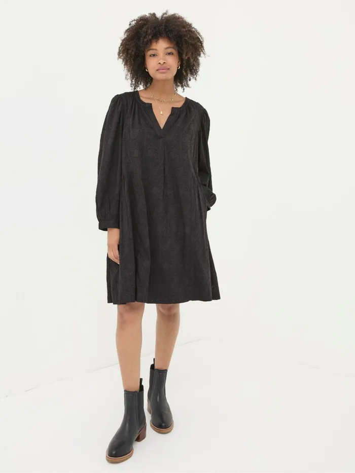 Fat Face Anona Black Swing Dress Women Dresses