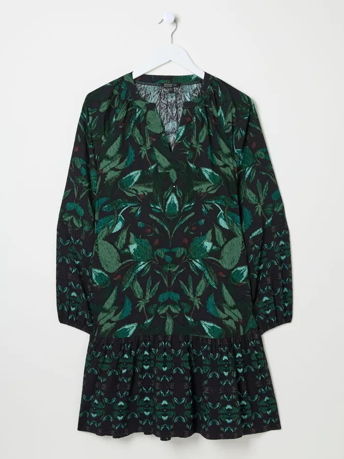 Fat Face Black Amy Mirrored Tunic Women Dresses
