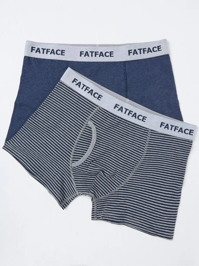 Fat Face Blue Brighton Stripe Boxers 2 Pack Men Underwear