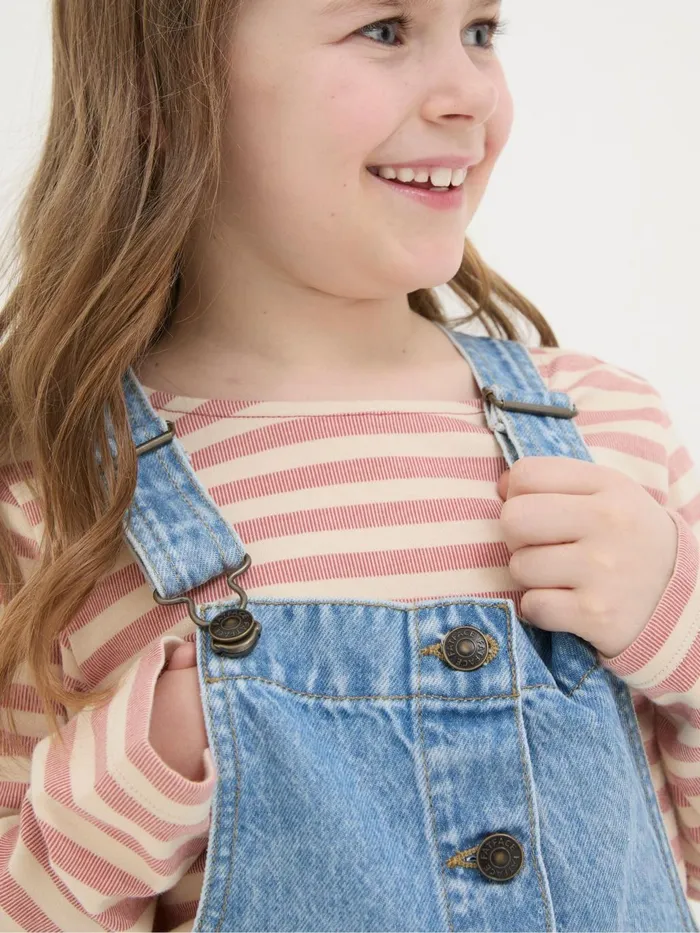 Fat Face Blue Denim Pinafore Dungarees Kids Dresses