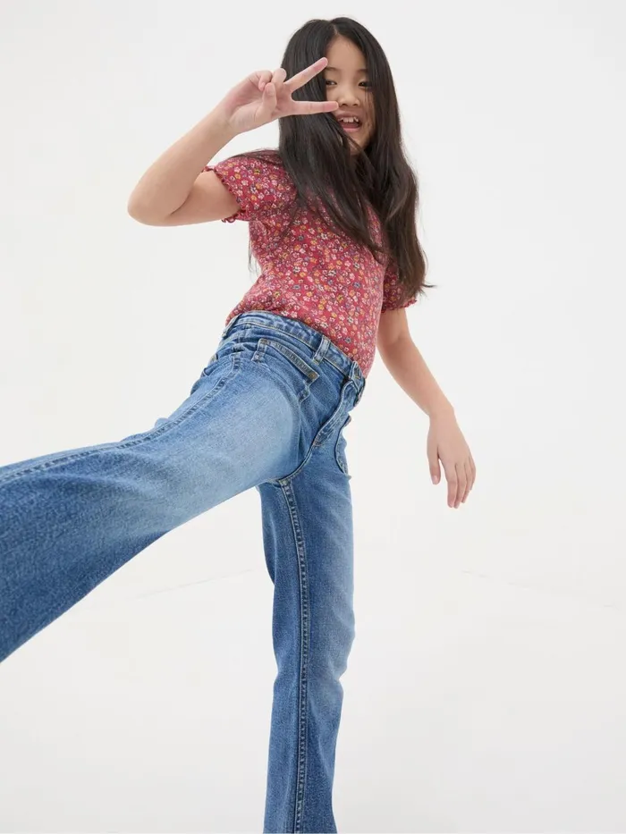 Fat Face Blue Flared Denim Jeans Kids Jeans and Leggings